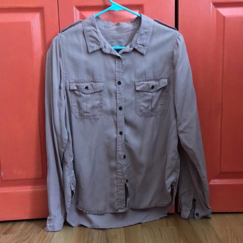 Pink button down size medium shirt, pinky beige color